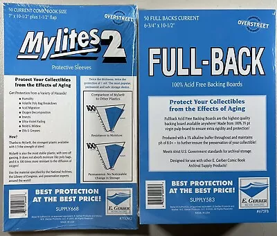 $49.95 • Buy E. Gerber Mylites2 & Full-Back Current (50pcs) Set 700M2/675FB 35pt