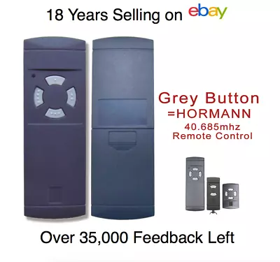 GARADOR Garage Door Remote Control Keyfob Transmitter 40.685MHz GREY BUTTONS • £19.95