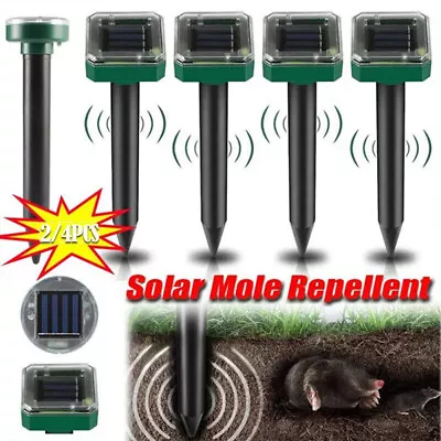 4 Pack Solar Power Ultrasonic Mice Gopher Mole Pest Snake Repellent Repeller • $8.69