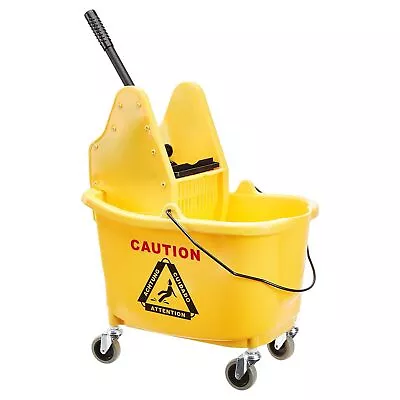 Rectangular Mop Bucket And Down Press Wringer Combo 35-Quart Yellow (Previousl • $57.68