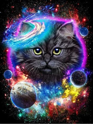 $15.28 • Buy 5D Diamond Painting Kit DIY Black Cat Full Round Drill Mosaic Wall Pictures
