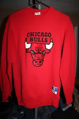 VTG 90's Nutmeg Chicago Bulls Sweatshirt M USA MADE Embroidered NBA JORDAN ERA • $1.28