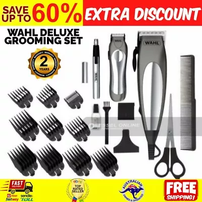 Wahl Deluxe Hair Clippers Beard Trimmer Groomer Clipper Set Groom Pro Shaver • $131.39