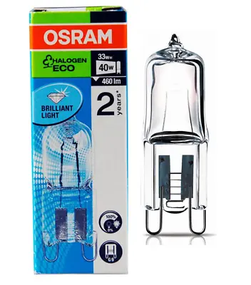 £25.03 • Buy 10 X Osram 33w = 40w G9 2pin Halopin Lamp - Clear Halogen Capsule (Dimmable)