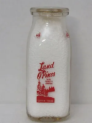 TSPHP Milk Bottle Land O'Pines Dairy Lufkin TX ANGELINA COUNTY 1961 Pine Trees • $19.99