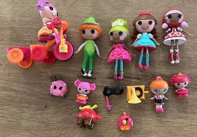 Lalaloopsy Mini Dolls Lot Of 5 Dolls 3 Mini Dolls Accessories And Pets VGUC • $29.98