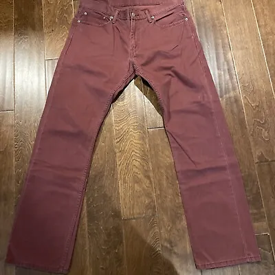 Levis 514 Mens Slim Straight Leg Denim Jeans Berry Size 34x32 BP3 • $17.99