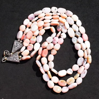 Oval Shape 542Cts Natural 3 Strand Pink Australian Opal Beaded Necklace SK04E470 • $2.25