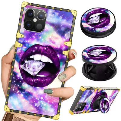 For Samsung S23 S22 S21 S20 S10 S9 Note20 Luxury Sexy Lips Pop Up Square Case • $15.99