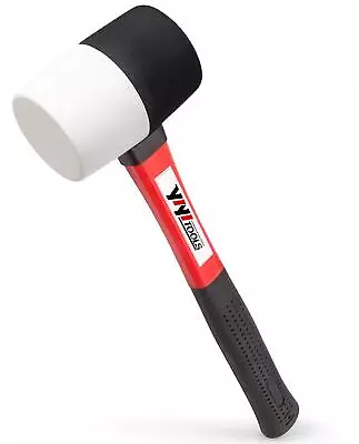 YIYITOOLS Rubber Hammer 16oz Rubber Mallet With Fiberglass Handleblack And ... • $11.35