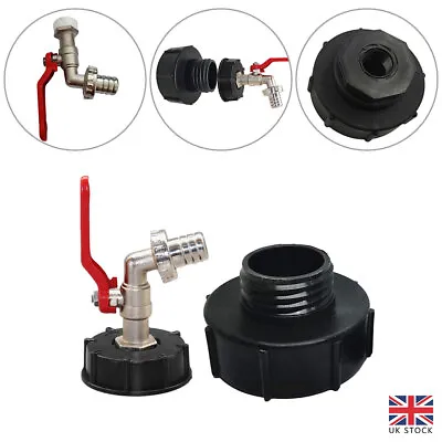 IBC Tank Adapter S100X8 To Brass Garden Tap W/ 3/4  Hose Fitting Water Valve New • £15.99