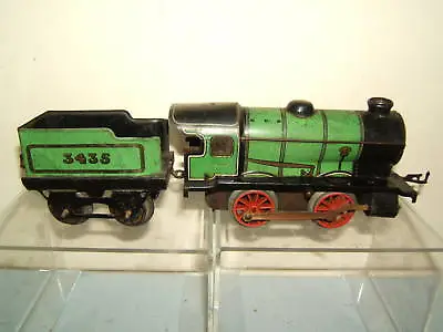 HORNBY   '0'   No.M1  0-4-0 LOCO AND TENDER.  CLOCKWORK WITH BLACK CHASSIS • $116.15