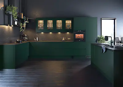 New Not Ex-display - Matt Fir Green Handleles Kitchen - Trade Supplier • £2088