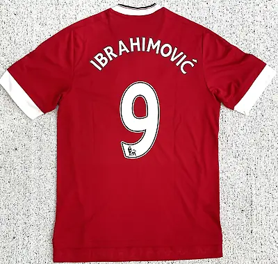 AUTHENTIC MANCHESTER UTD 2015 FOOTBALL SHIRT SMALL ADULT (VGOOD) IBRAHIMOVIC No9 • £35