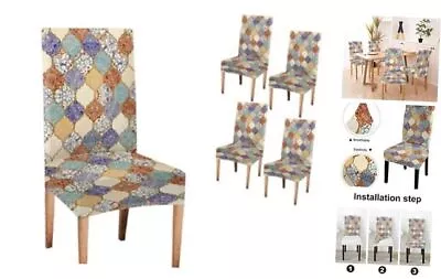 Vintage Chair Cover Colorful Patchwork Vintage Turkish Set 4 PACK Abstract-art • $22.20