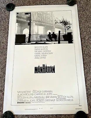 MANHATTAN ROLLED 27X41 Original LINEN BACKED MOVIE POSTER WOODY ALLEN '79 • $379.99