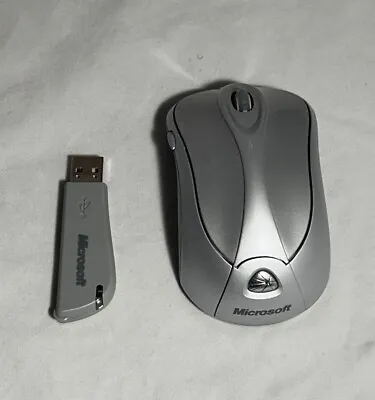 Microsoft Wireless Notebook Laser Mouse 6000 Model 1054 Silver W/ USB Receiver • $7.95