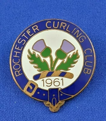 Rochester Curling Club Est 1961 Curling Pin ROCHESTER New York USA Metal Arts Co • $5.49