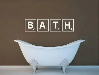 £6.39 • Buy Bath Scrabble Word Tiles Bathroom House Home Wall Sticker Vinyl Decal V645