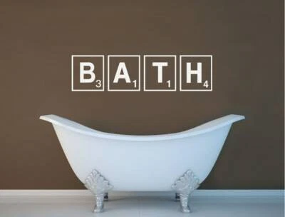 £18.57 • Buy Bath Scrabble Word Tiles Bathroom House Home Wall Sticker Vinyl Decal V645