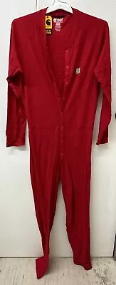 See Pic/Desc. Carhartt Men's Red Midweight Cotton Blend Waffle Union Suit XL Reg • $39.99