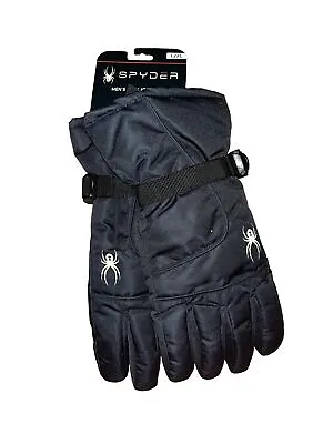 NEW Spyder Black Logo Insulated Ski & Snow Winter Gloves Size L/ XL NWT • $20