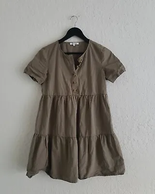 Madewell Olive Green Tiered Casual Cotton Babydoll Dress • $22