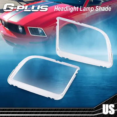 Fit For 05-09 Ford Mustang Chrome Housing Clear Headlight Lens Cover Pair • $22.30