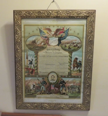 $225 • Buy Antique 1913 Civil War Discharge Certificate For William Bangham, Hartford, CT.