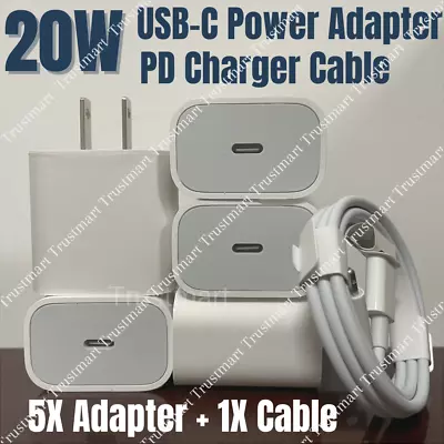 5PCS For IPhone 14/13/12/11/XR Fast Wall Charger 20W PD TYPC-C Power Adapter Lot • $5.89
