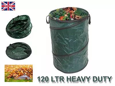 £6.99 • Buy 120ltr Garden Bag Tidy Waste Bags Bin PopUp Refuse Sack Bag Leaves Grass Cutting