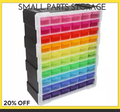 60 Drawer Organizer Multicolor Multi-Purpose Plastic Cabinet - Small Parts Sto • $75