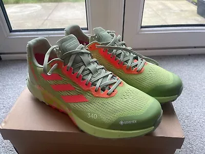 Adidas Terrex Agravic Flow 2.0 Gore-Tex Running Shoes Lime Size UK 10.5 EU 45.5 • £63