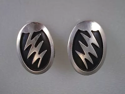 Vintage Southwestern Navajo Sterling Silver Hopi Style Lightning Bolt Earrings • $42.95