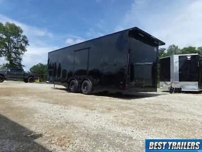 8 X 24 Blackout Enclosed Carhauler Trailer Cargo Black Car Hauler Race Ready • $27995