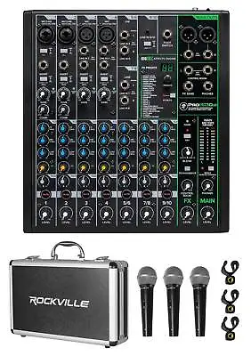 Mackie ProFX10v3 10-Channel Professional Effects Mixer W/USB+(3) Mics ProFX10 V3 • $294.90