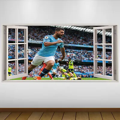 £24.99 • Buy EXTRA LARGE Manchester City Player Goal Football Vinyl Wall Sticker Poster