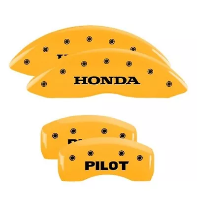 MGP Caliper Covers Set Of 4 Yellow Finish Black Honda / Pilot (Pre-2015) • $289