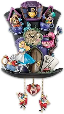 Disney ALICE IN WONDERLAND  Mad Hatter  Wall Cuckoo Clock NEW • $245.99