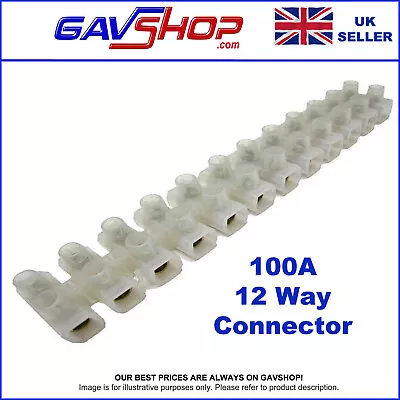 1 X 100 Amp 12 Way Choc Connector Block Terminal Strip Wire Connector • £8.95