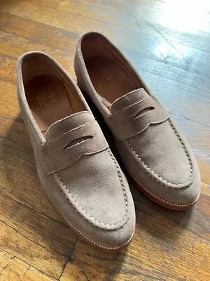 J. Crew Men’s Kenton Suede Penny Loafers  Size 9 Light Gray W/box • $119