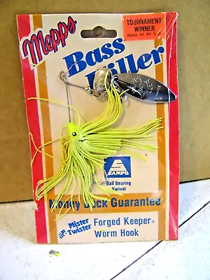 Vintage 1980's Mepps Bass Killer Spinnerbait Yellow On Card NOS • $19.99