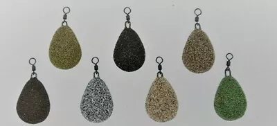 5 X Flat Pear Lead Weight Big Eye Swivel 1oz To 5oz • £7