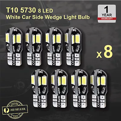 8pcs Canbus T10 5730 8 LED SMD White Car Side Wedge Light Lamp Bulb -194 168 W5W • $8.83