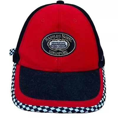 Raffles Hotel Singapore Cap Black Red Tourist Baseball Cap • £22.50