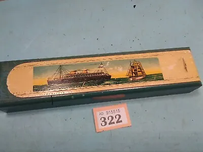 £12 • Buy Vintage Wooden Pencil Box Shipping Design