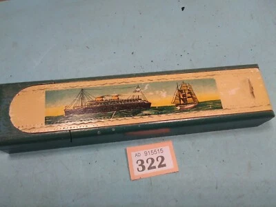 £12 • Buy Vintage Wooden Pencil Box Shipping Design