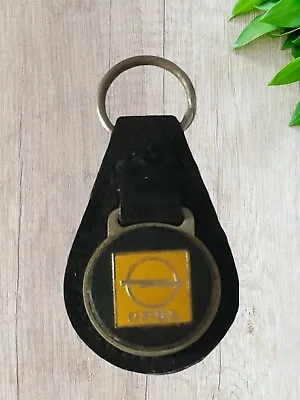 Vintage Opel Key Chain~Key Ring~FOB~Logo~Emblem~Metal & Suede Leather~Buick • $8