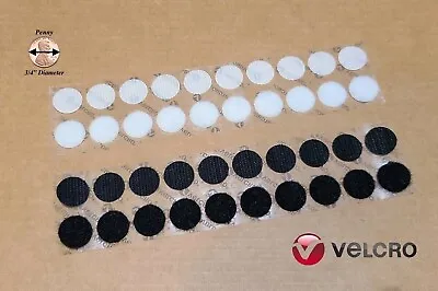 VELCRO® Brand Stick-On Coins/Dots- 3/4  Inch Diameter  - 10 Sets Hook & Loop • $3.29