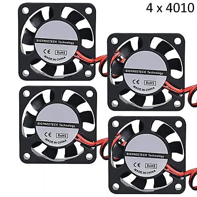 4pcs DC12V Cooling Computer Fans 4010 3D Printer Sleeve Bearing Brushless 2Pin • $9.32